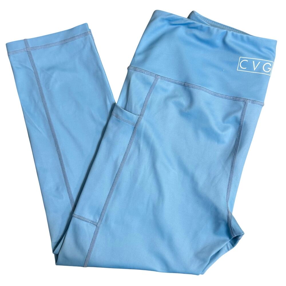 CVG Leggings Light Blue Capri Tight CrossFit Constantly Varied Gear Size Medium